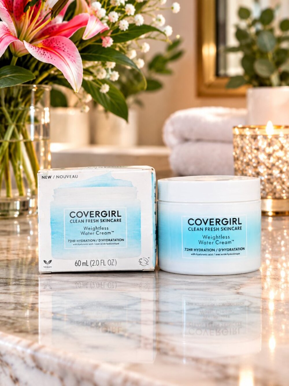 Cover Girl Clean Fresh Weightless Water Cream, NEW